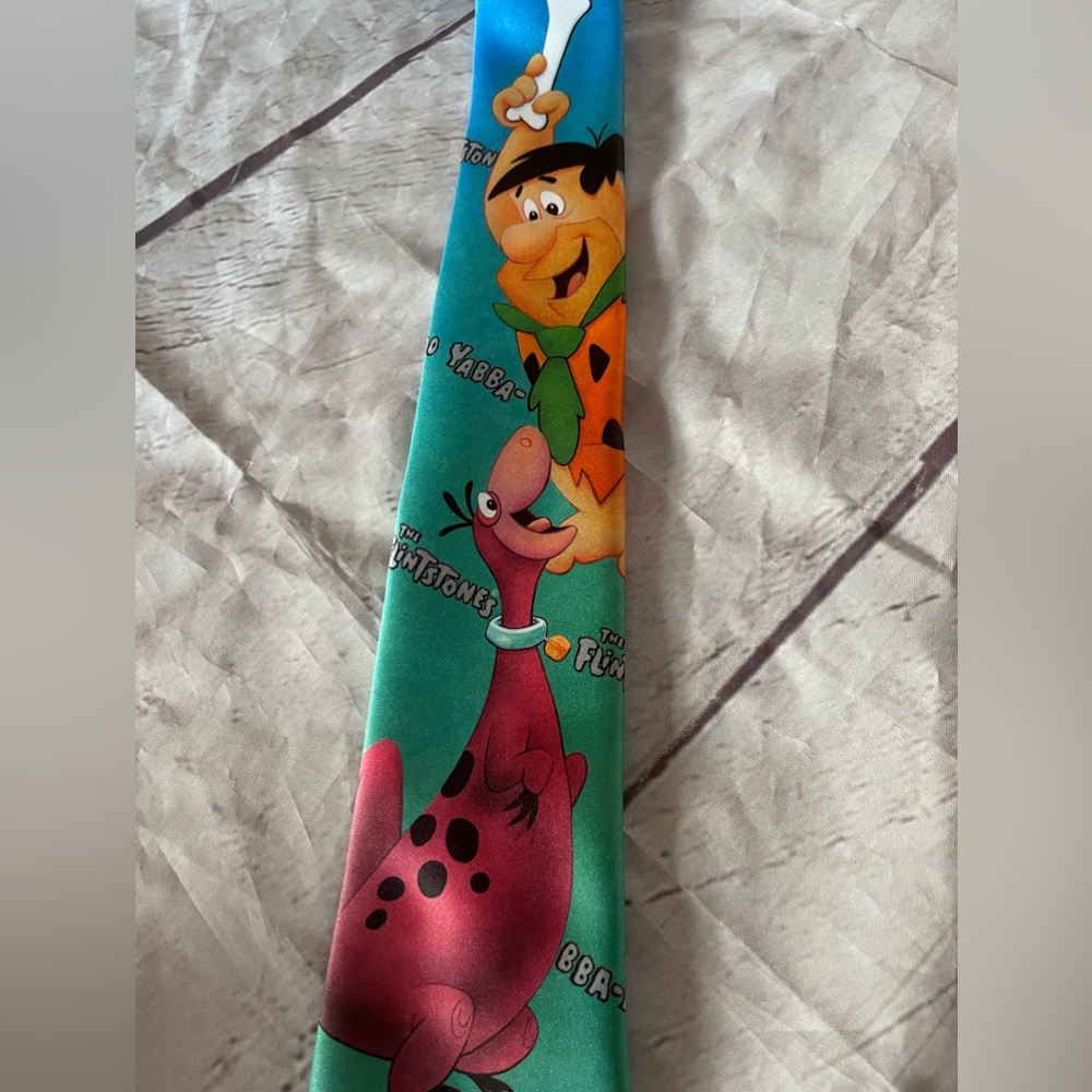 Vintage Fred Flintstone And Dino Tie - Gem